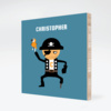 Shiver Me Timbers Pirate Bamboo Wall Art - Indigo