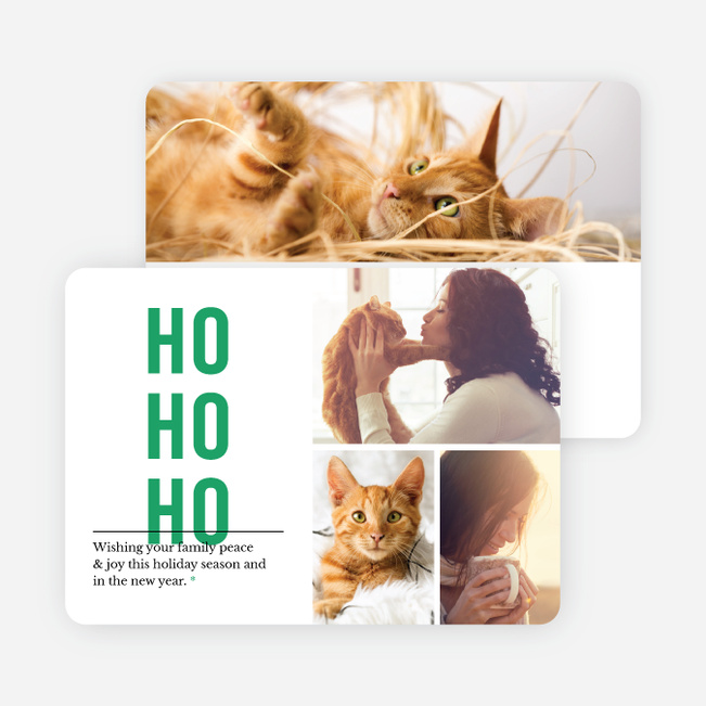 Ho Ho Ho Christmas Cards - Green