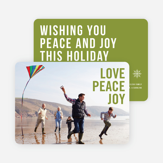 Big and Bold Text Holiday Cards - Green