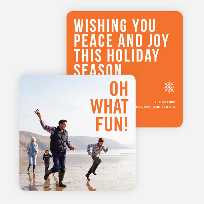 Holiday Wishes Christmas Cards - Orange