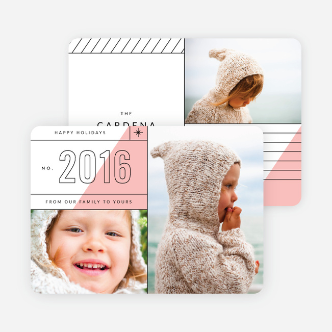 Slanted Lines Holiday Cards - Pink