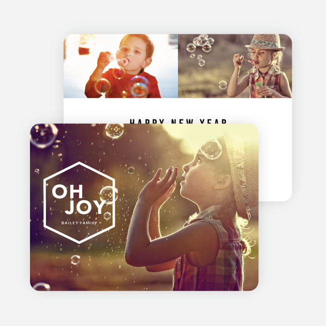 Full of Joy New Year Cards - White