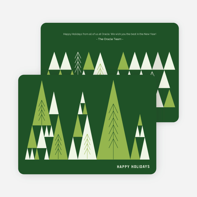 Lush Forest Corporate Holiday Cards - Green