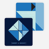 Modern Stained Glass Christmas Cards - Blue