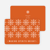Snowflake Decoration Christmas Cards - Orange