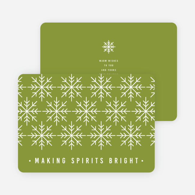 Snowflake Decoration Christmas Cards - Green