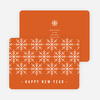 Snowflake Motif Corporate New Year Cards - Orange