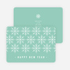 Snowflake Motif Corporate New Year Cards - Blue