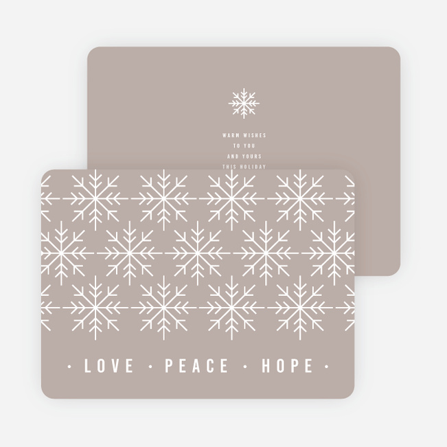 Snowflake Pattern Corporate Holiday Cards - Gray