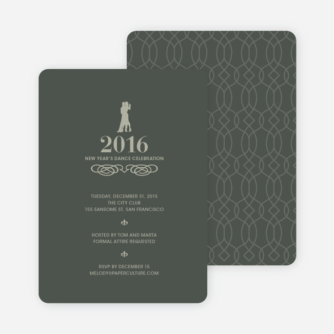 Dance Dance Not So Revolution New Year’s Invitations - Charcoal Grey