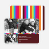 Festive Rainbow Stripes Holiday Photo Cards - Chocolate