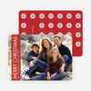 Merry Christmas Snowflake Holiday Photo Cards - True Red