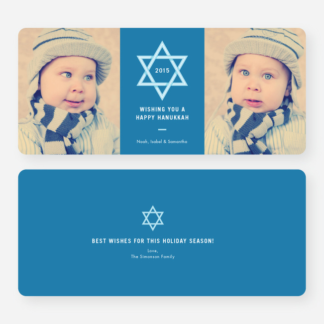 Star of David Hanukkah Cards - Blue