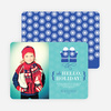 Hello Holidays Mittens - Blue