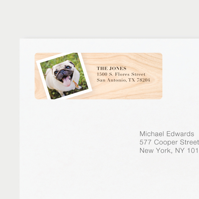 Wood Photo Matching Address Labels Paper Culture