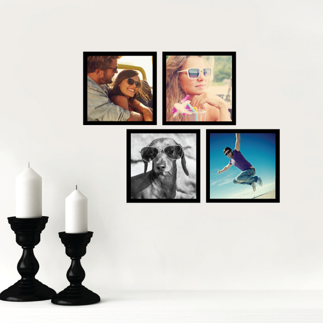 4 Custom Photo Wall Stickers - White