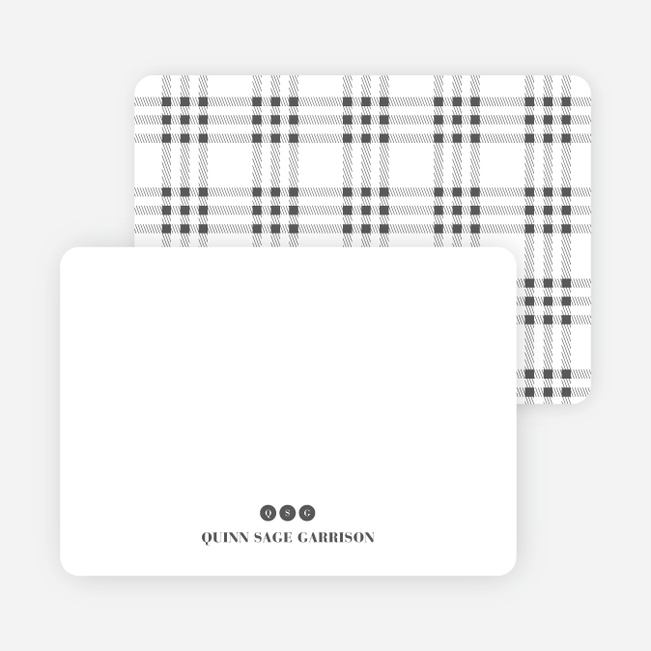 Notecards for the ‘Freshly Minted Monograms’ cards. - Charcoal