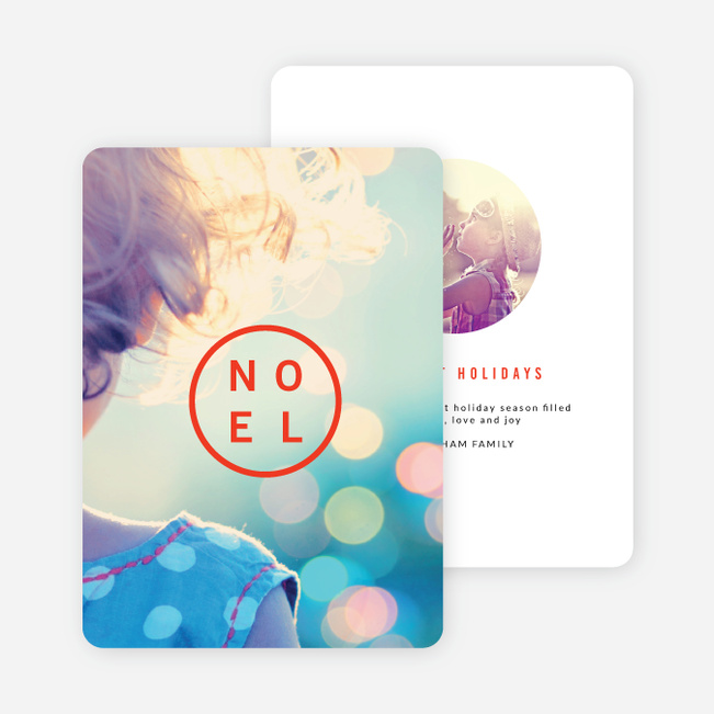 Circular Noel Christmas Cards - Red