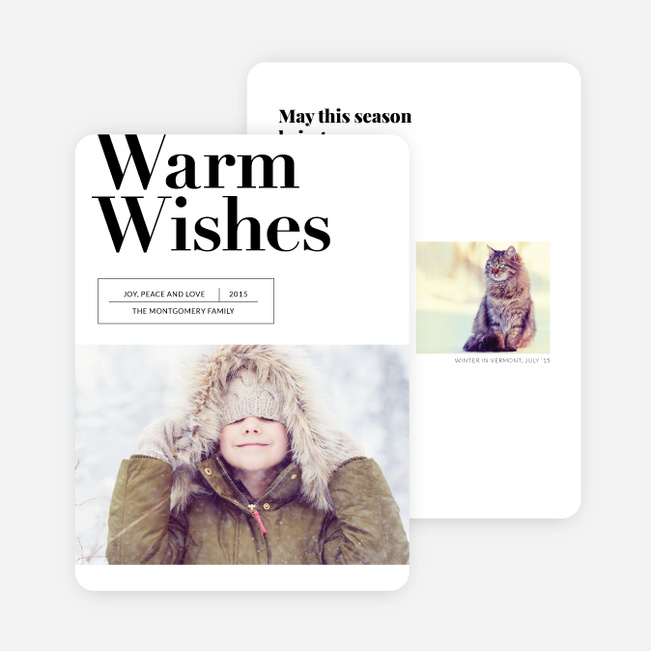 Headline Wishes Holiday Cards - Black
