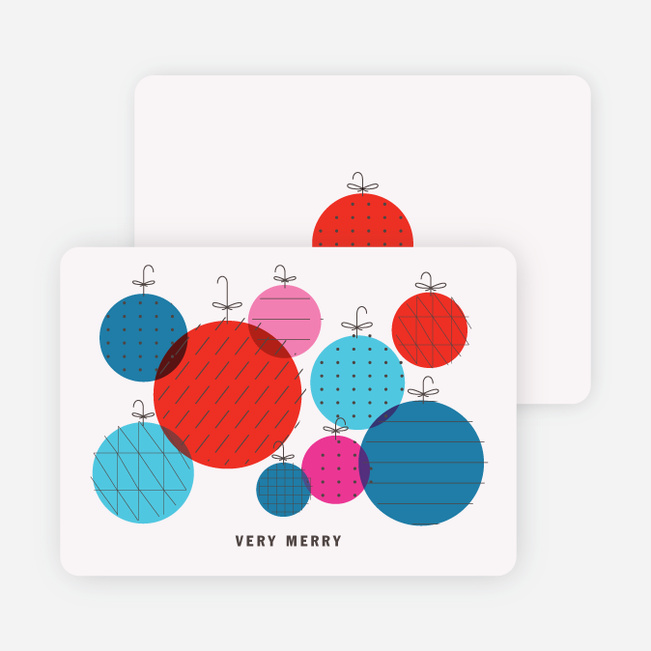 Illustrated Ornaments Holiday Cards - Red