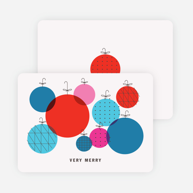 Illustrated Ornaments Holiday Cards - Red