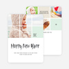 Mini Squares New Year Cards - Black