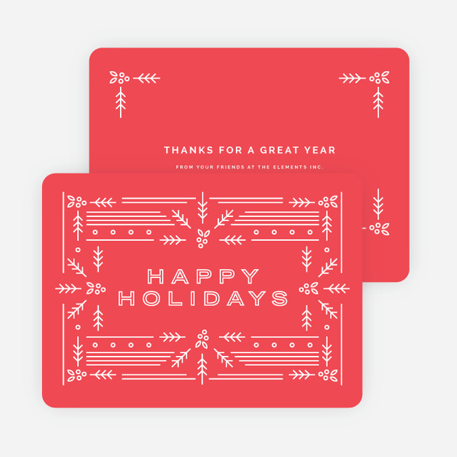 Modern Holly Corporate Holiday Cards Paper Culture