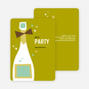 Retro Champagne Holiday Party Invitations - Green