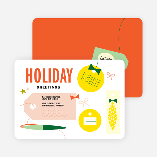 Retro Fun Gift Tag Holiday Cards - Multi