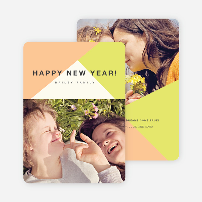Shapes New Year’s Cards - Orange