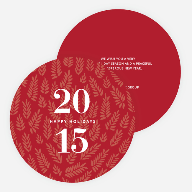 Simple Floral Holiday Cards - Red