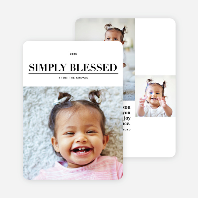 Simply Blessed Christmas Photo Cards - Black