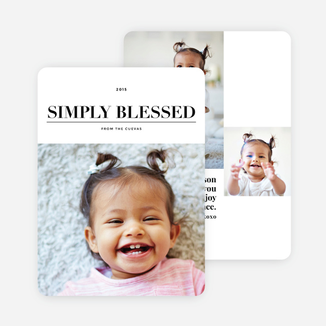 Simply Blessed Christmas Photo Cards - Black