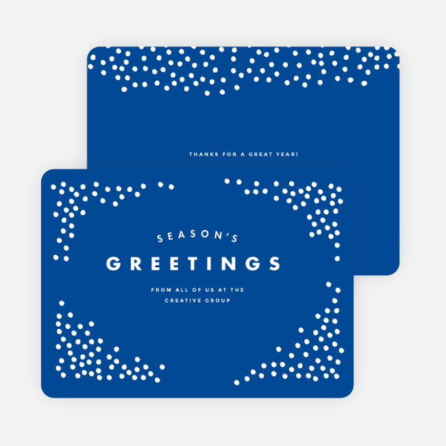 Snow Falling Corporate Holiday Cards - Blue