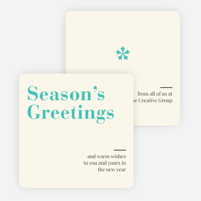 Snowflake Icon Corporate Holiday Cards - Blue