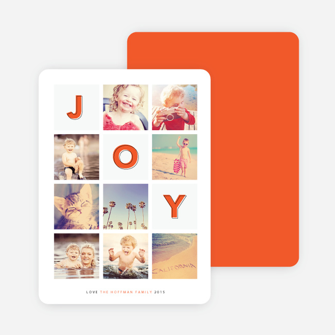 Square Joy Holiday Cards - Red