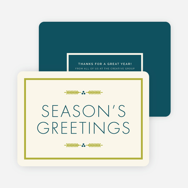 Winter Berries Corporate Holiday Cards - Blue