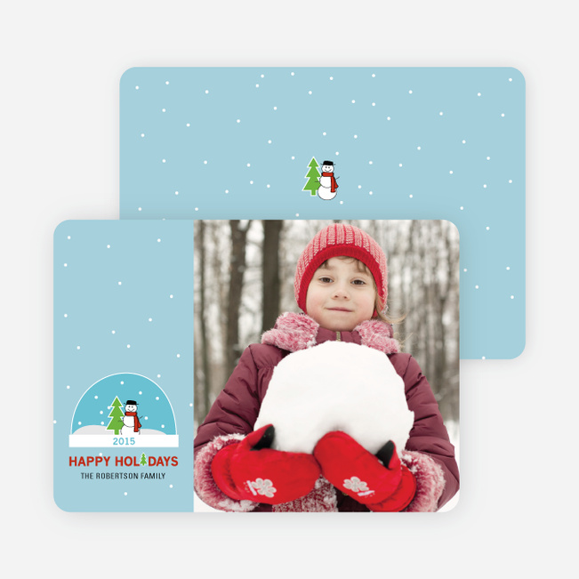Frosty the Snowman and his Snow Globe Holiday Cards - Periwinkle Blue