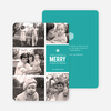 Merry Photos Holiday Cards - Blue