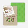 Merry Stockings Holiday Photo Cards - Basil