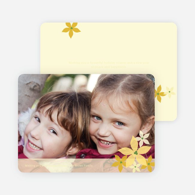 Poignant Poinsettia Holiday Photo Card - Daffodil