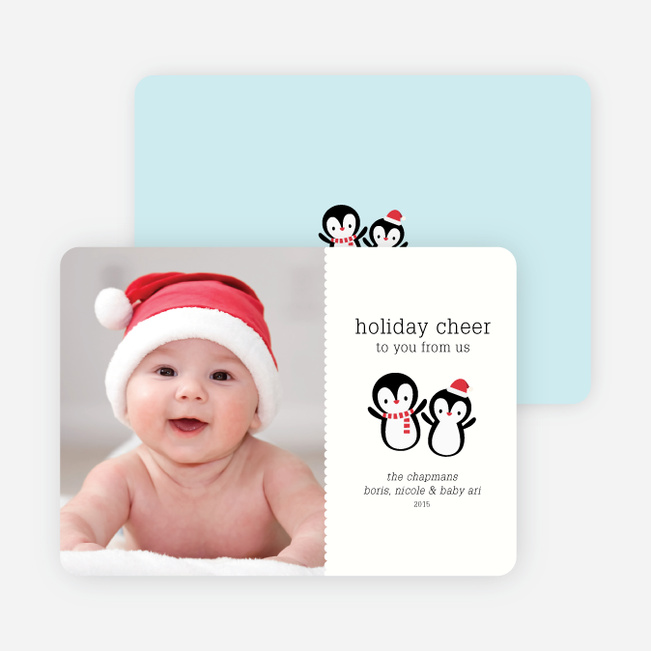 Baby Penguins Holiday Photo Cards - Ebony