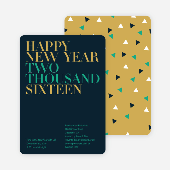 Bold New Year’s Eve Party Invitations - Slate Blue