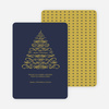 Christmas Tree Flourish Holiday Cards - Gold