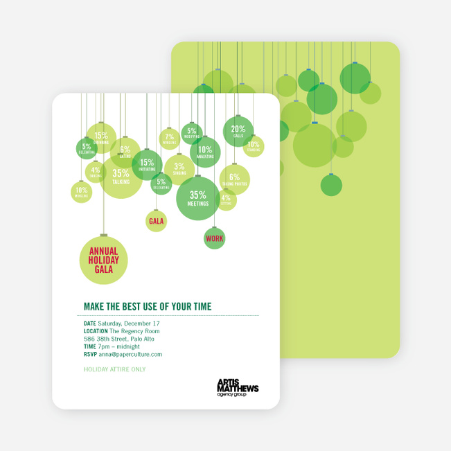 Corporate Holiday Party Invitations - Apple Green