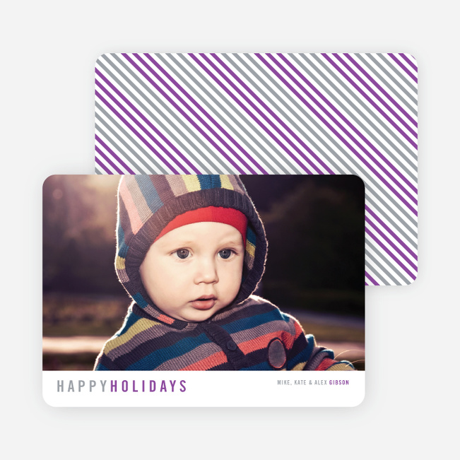Diagonal Stripes Holiday Cards - Gray