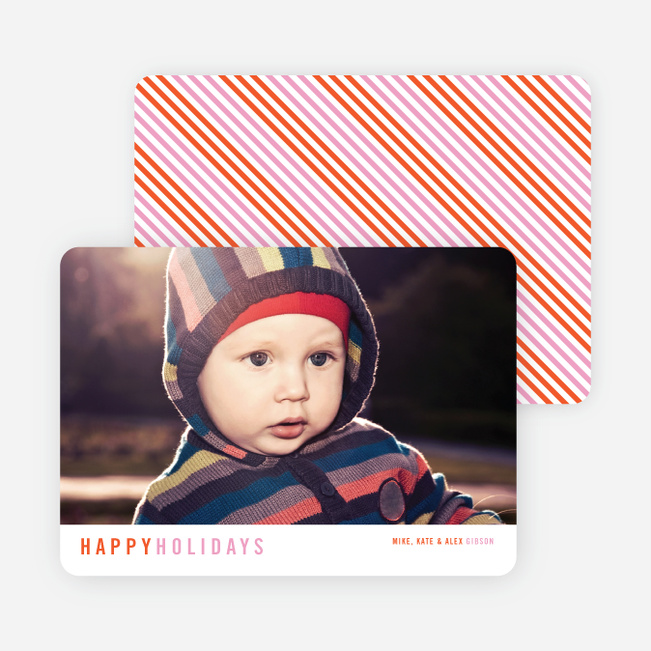Diagonal Stripes Holiday Cards - Orange