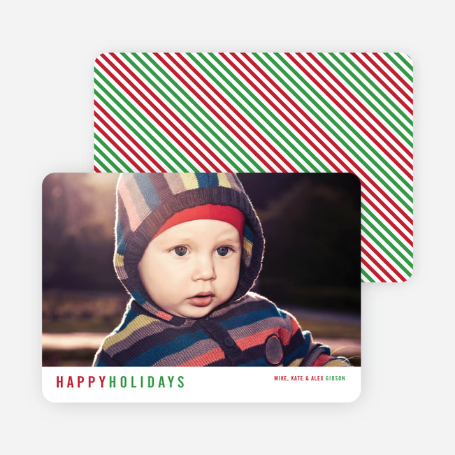 Diagonal Stripes Holiday Cards - Red