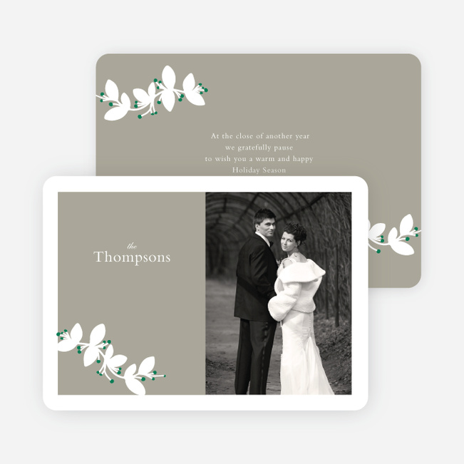 Holiday Branch Photo Cards - Green