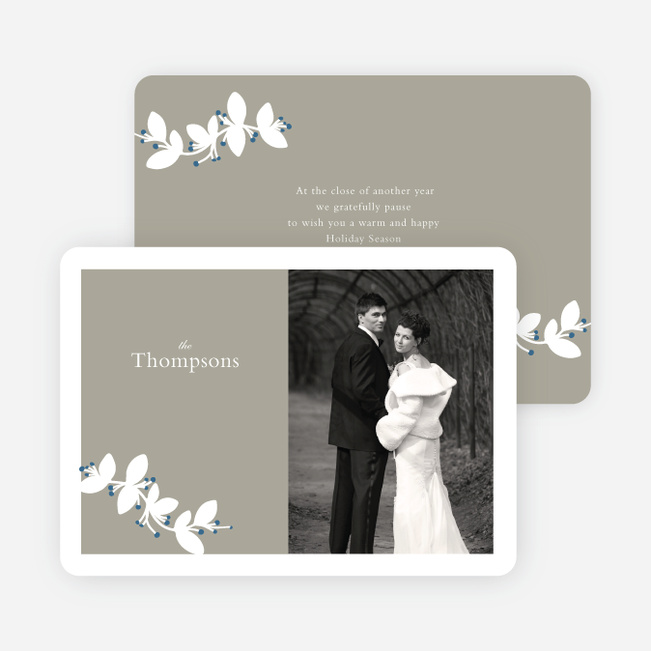 Holiday Branch Photo Cards - Blue